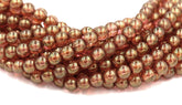 6mm Czech Glass Transparent Rose Gold Topaz Luster  -50